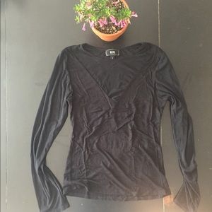 Black mesh long sleeve top